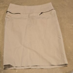 Willi Smith Tan Pencil Skirt with Zipper Detail